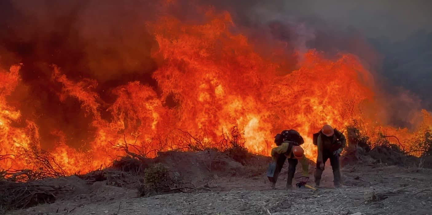 Hotshots in Front of a Fire