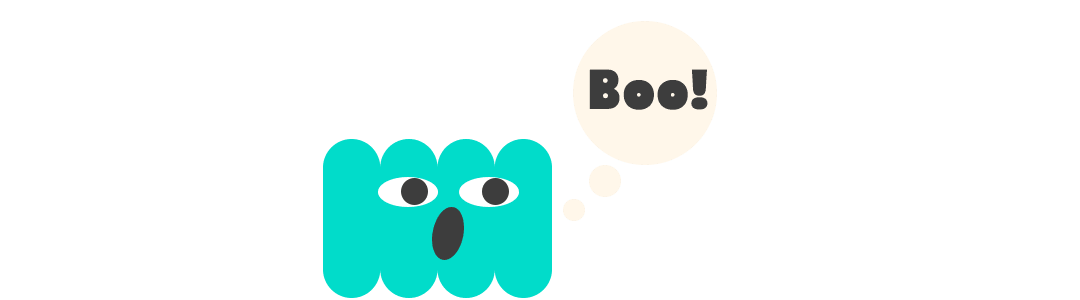 shape character saying boo!