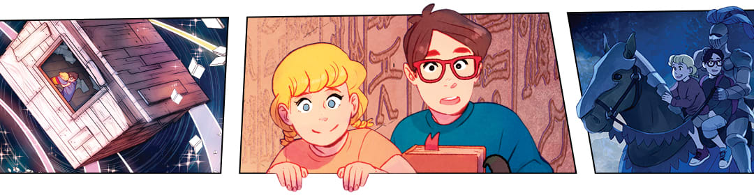 Illustrations of Jack and Annie from the Magic Tree House Graphic Novels