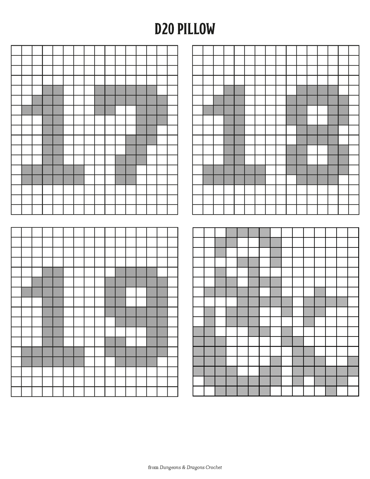 Chart for D20 Pillow, 17-20
