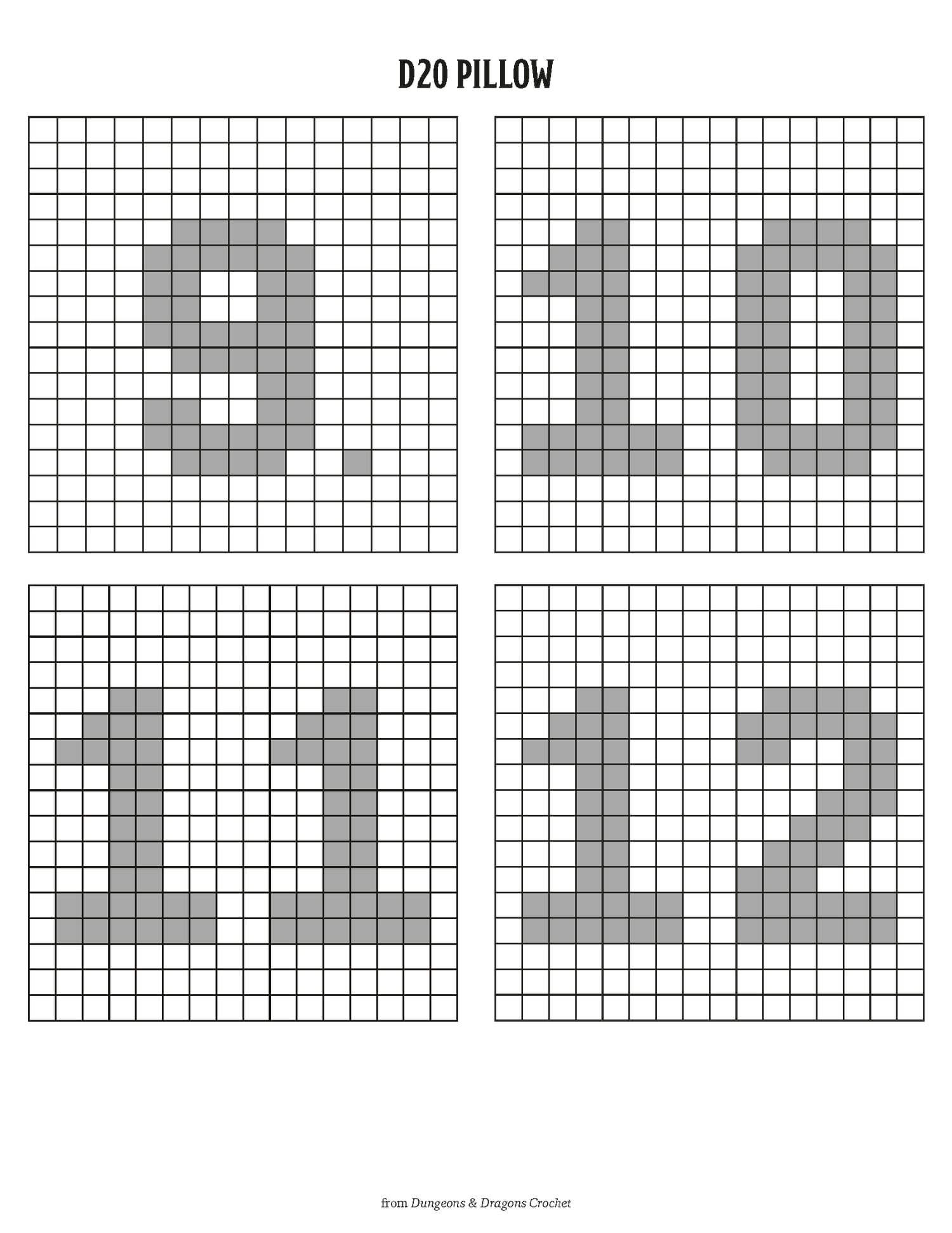 Chart for D20 Pillow, 9-12