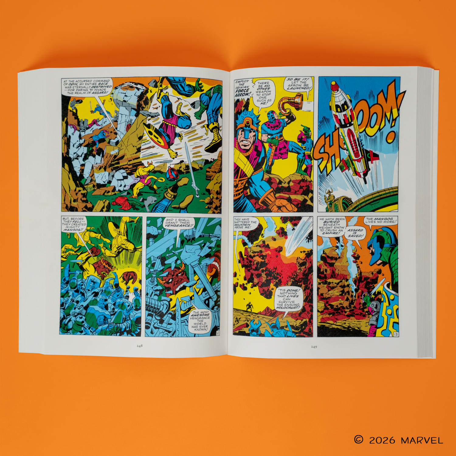 The Mighty Thor paperback laying flat against an orange background