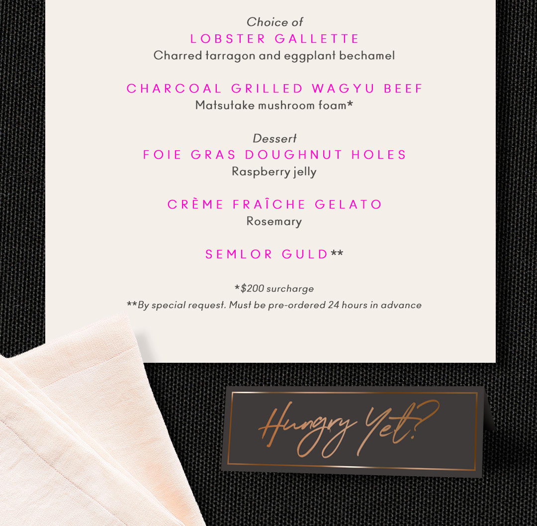 Rest of the designed menu