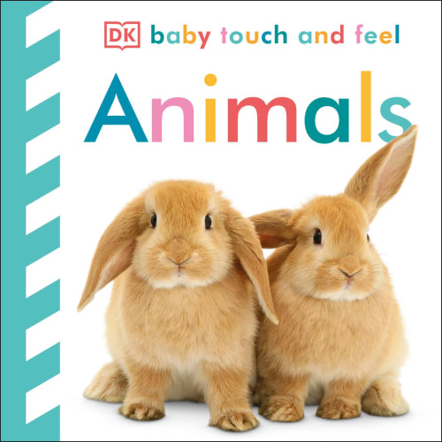 The cover of Baby Touch and Feel Animals featuring a pair of bunnies