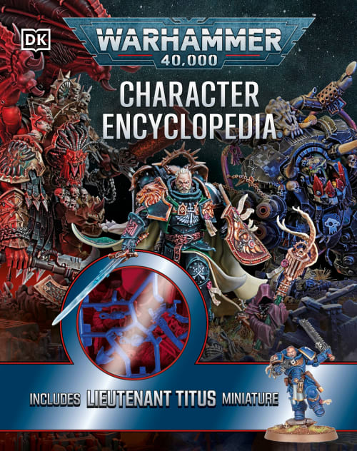 The cover of Warhammer 40,000 Character Encyclopedia featuring various characters