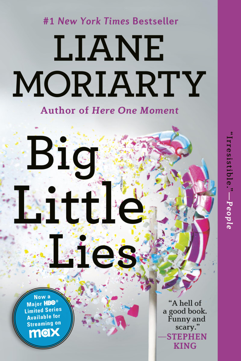 Big Little Lies by Liane Moriarty book cover with shattered lollipop