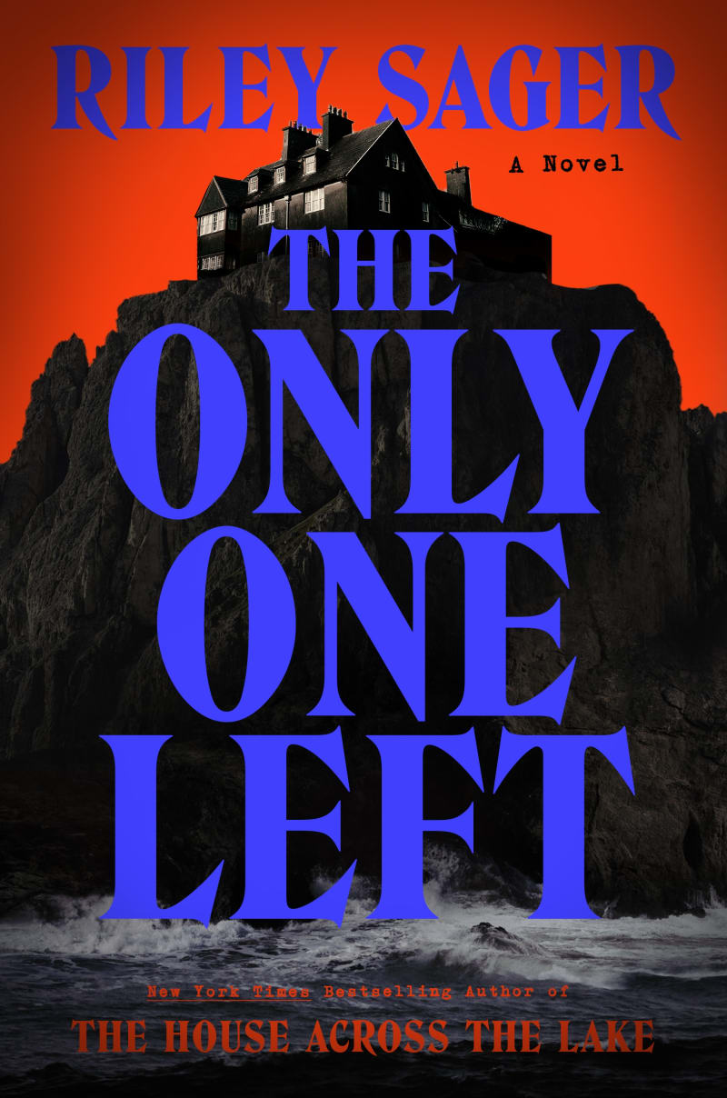 The cover for The Only One Left features the silhouette of a mansion at the top of steep, dark cliffs leading to the ocean.