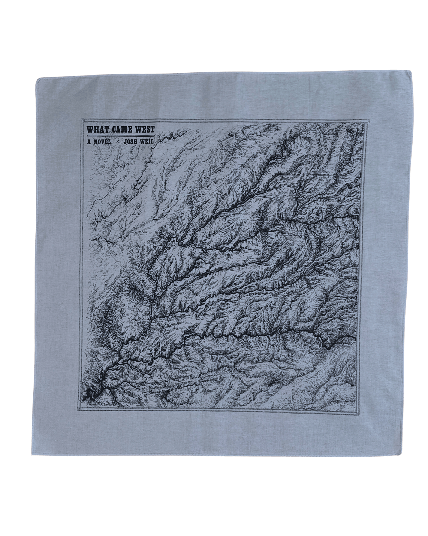 alight blue bandana featuring illustration from the novel