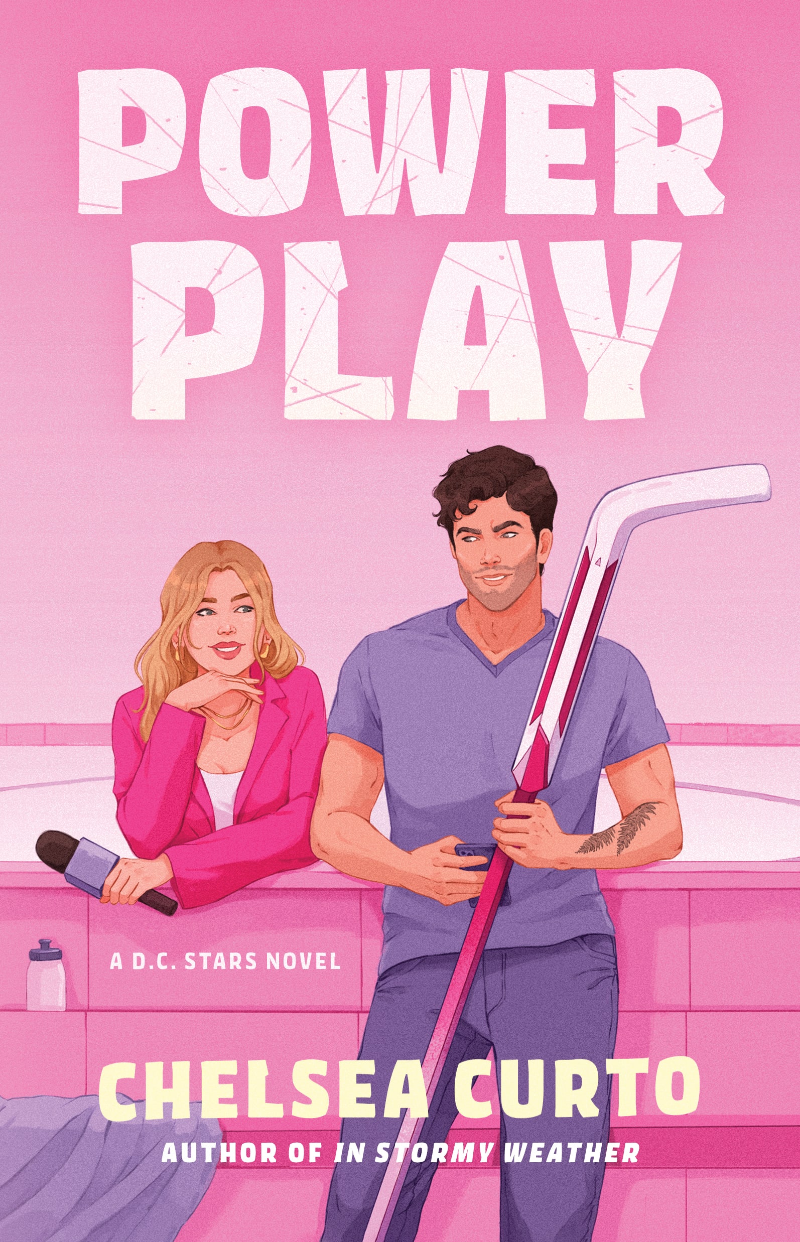 Power Play bookshot by Chelsea Curto featuring a woman and a man outside the ice rink