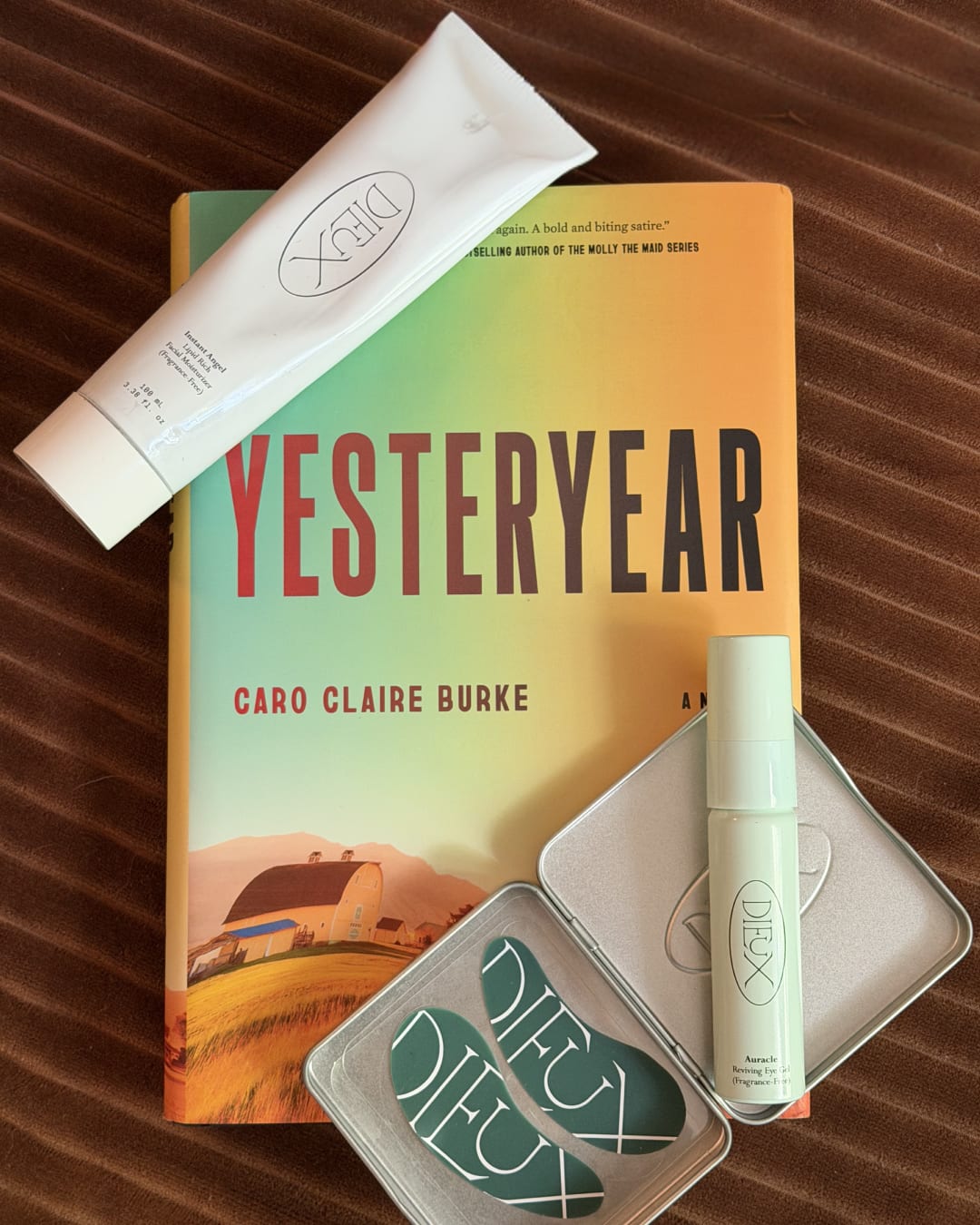 Enter to win a copy of Yesteryear by Caro Claire Burke and a set of Dieux Skincare Products