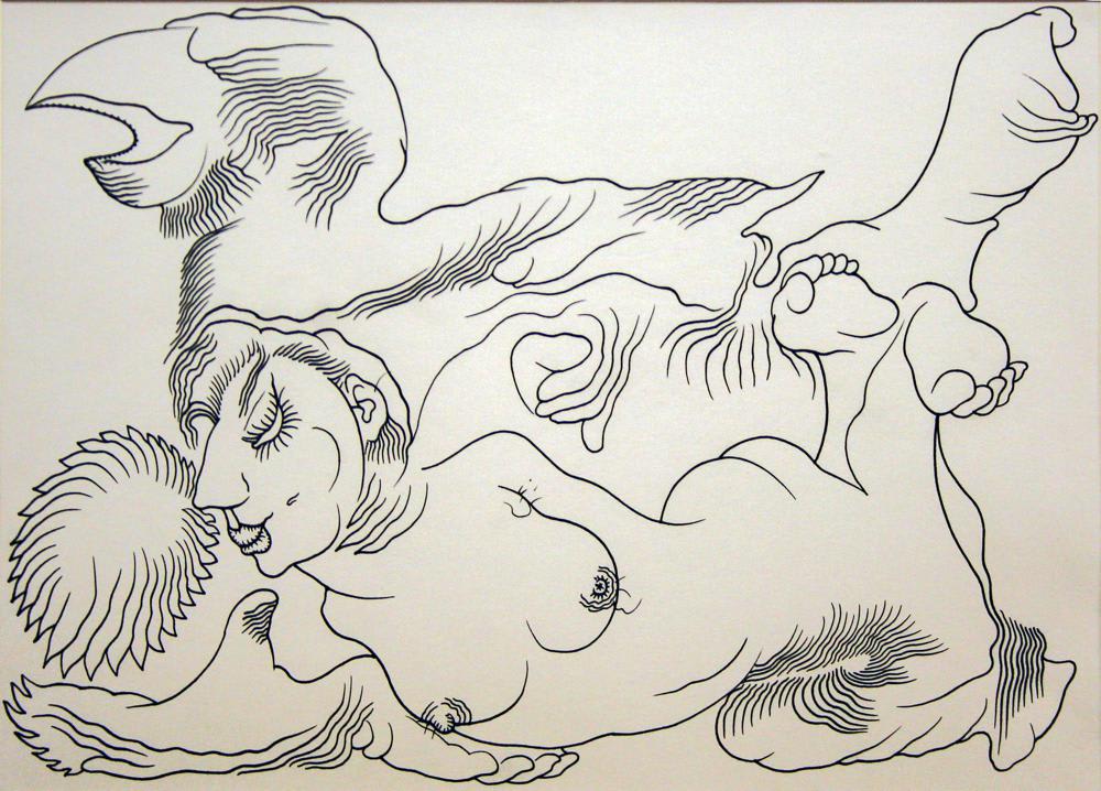 Landing by M. Natesh — Pen and ink on paper, 2006