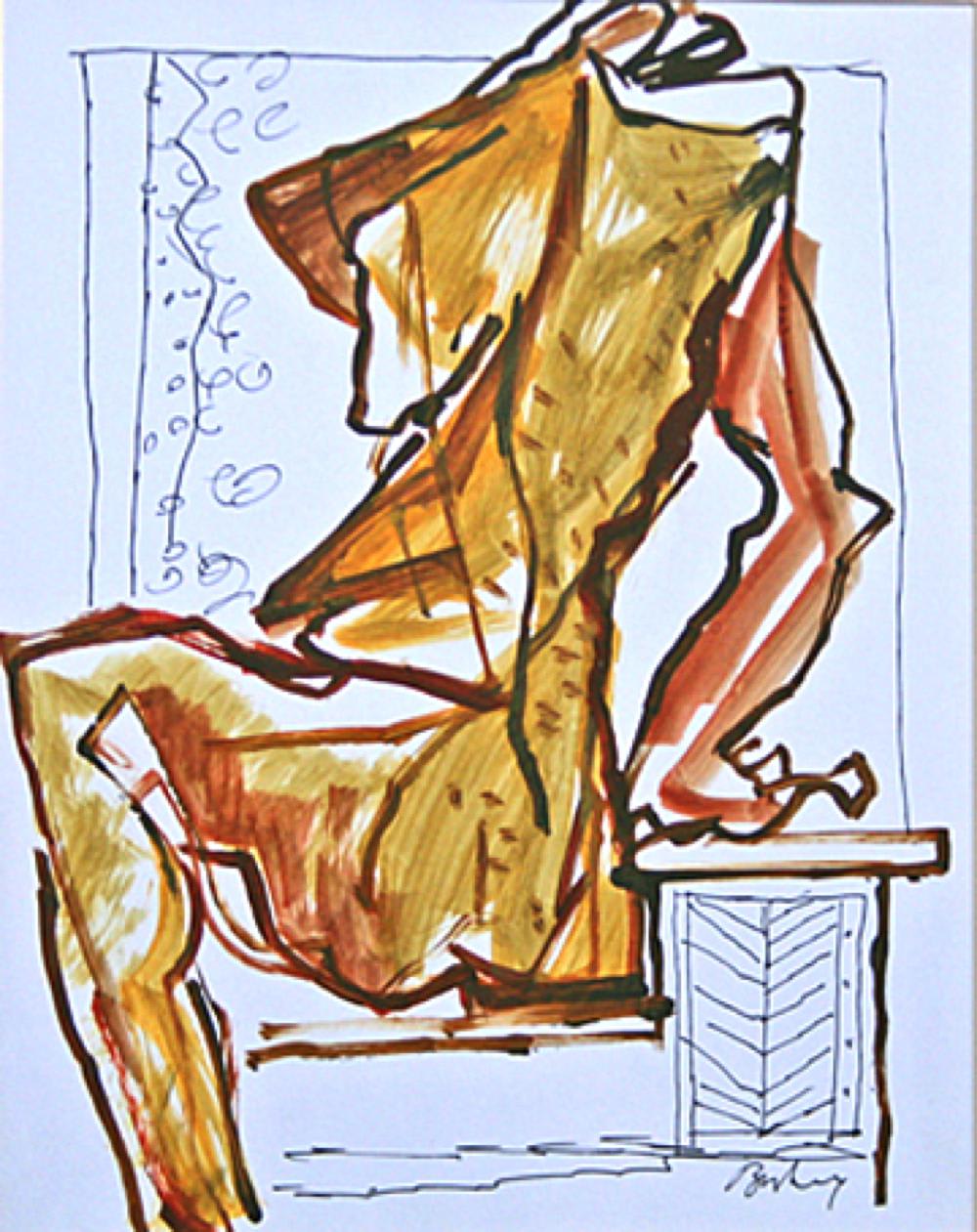 Nude III by R.B. Bhaskaran — Mixed media, 