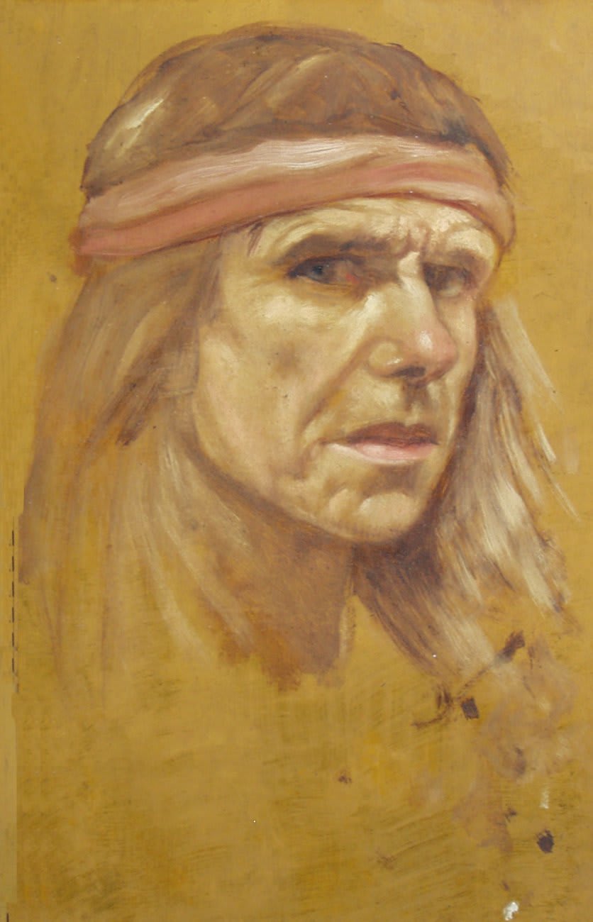 Self-Portrait Sketch by Anthony Christian — Oil on board, 1993