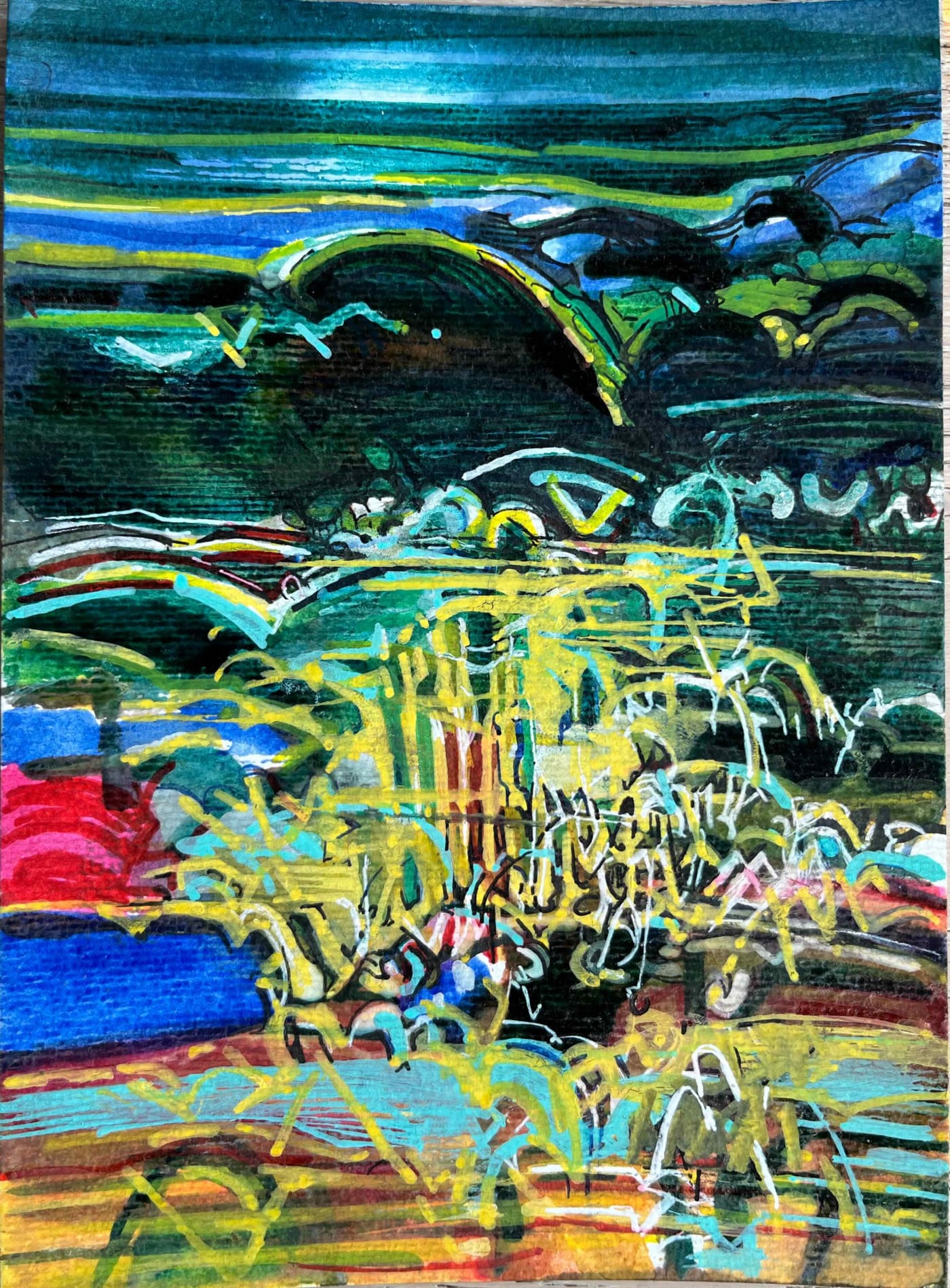Untitled I by T. Athiveerapandian — Ink and acrylic pen on card, 2024