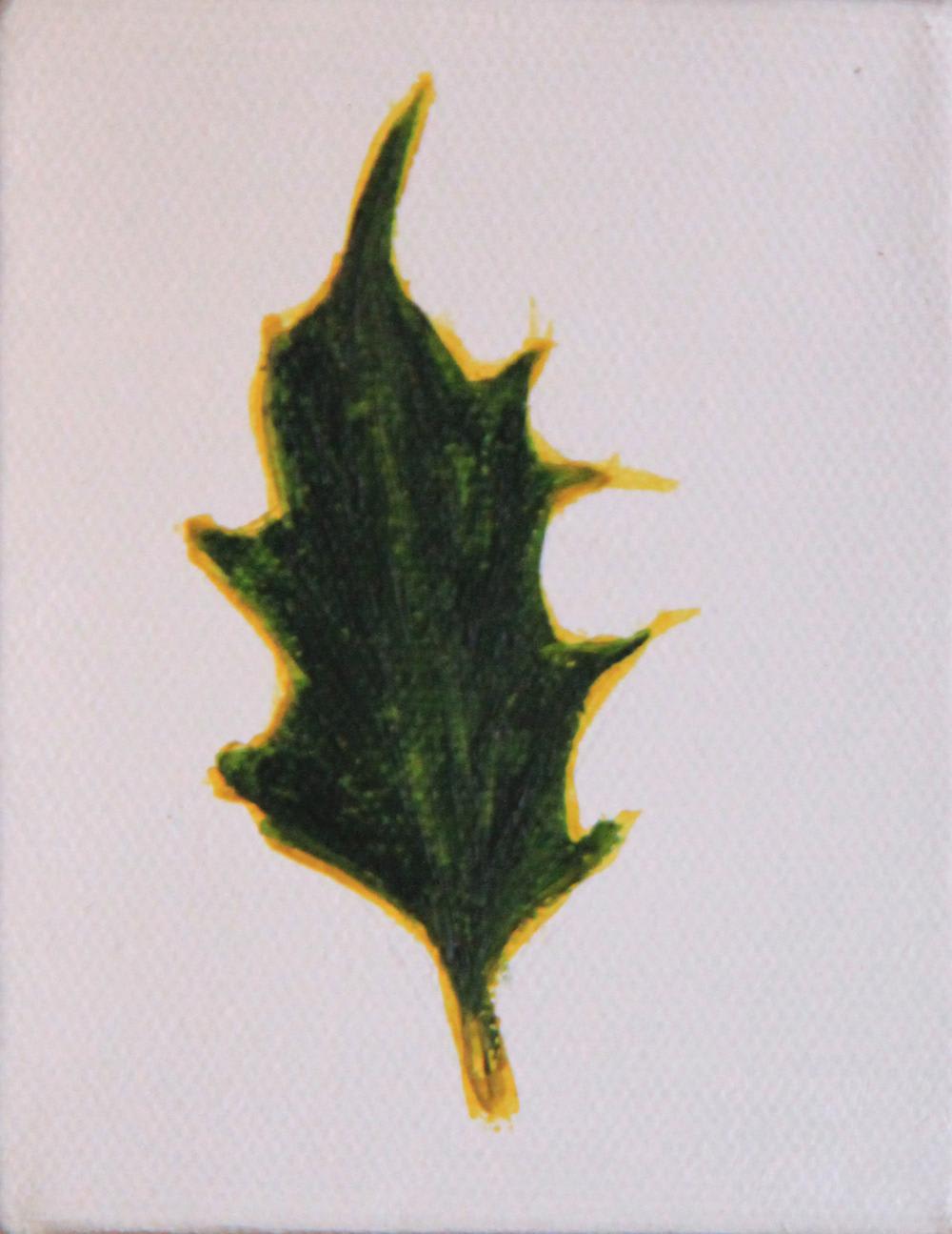 Untitled (Leaf) by K. Benitha Perciyal — Acrylic on canvas, 2008