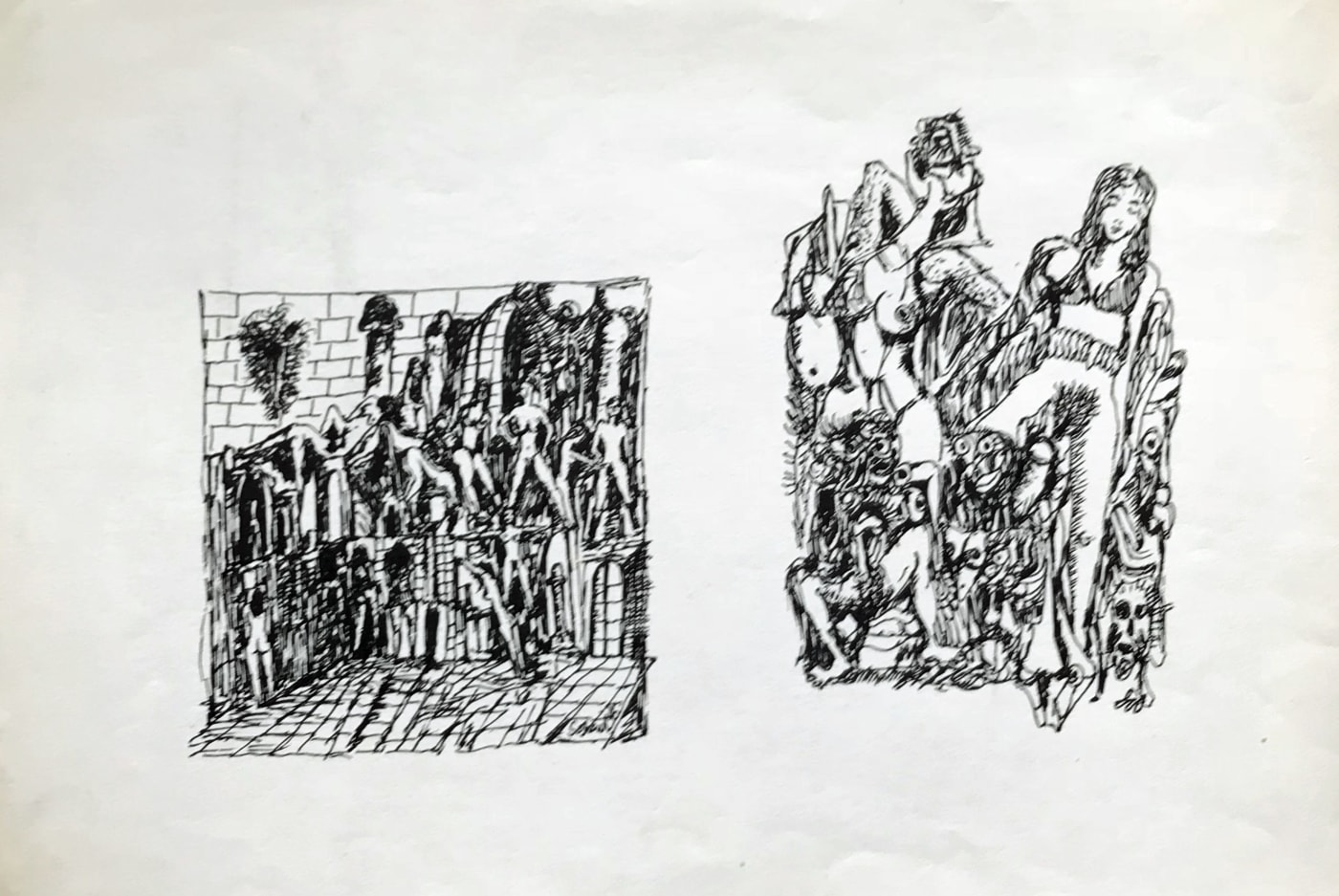 Untitled by Tasaduq Sohail — Ink on paper, 1976