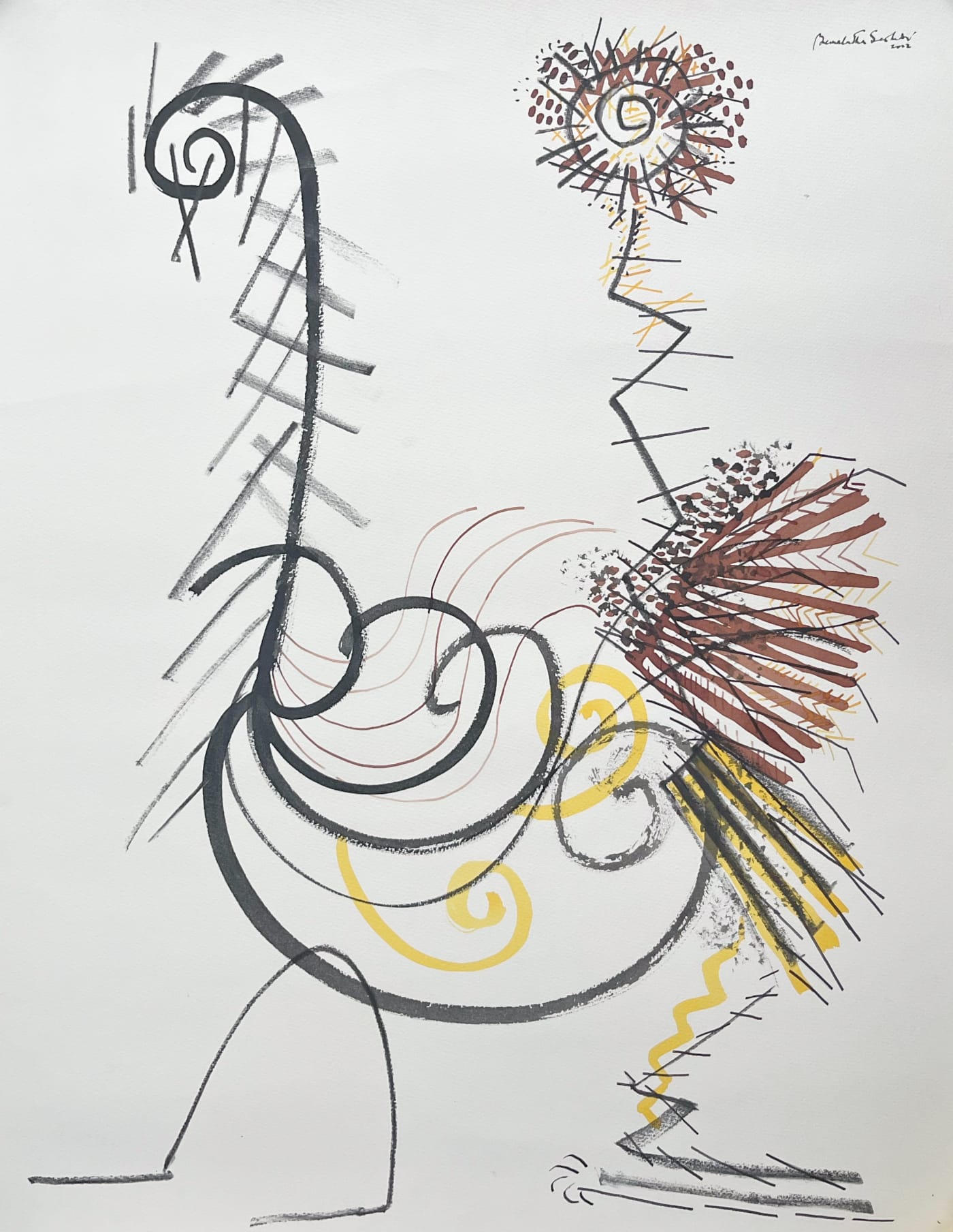 Untitled (Two Birds) by Premalatha Seshadri — Mixed media, 2002