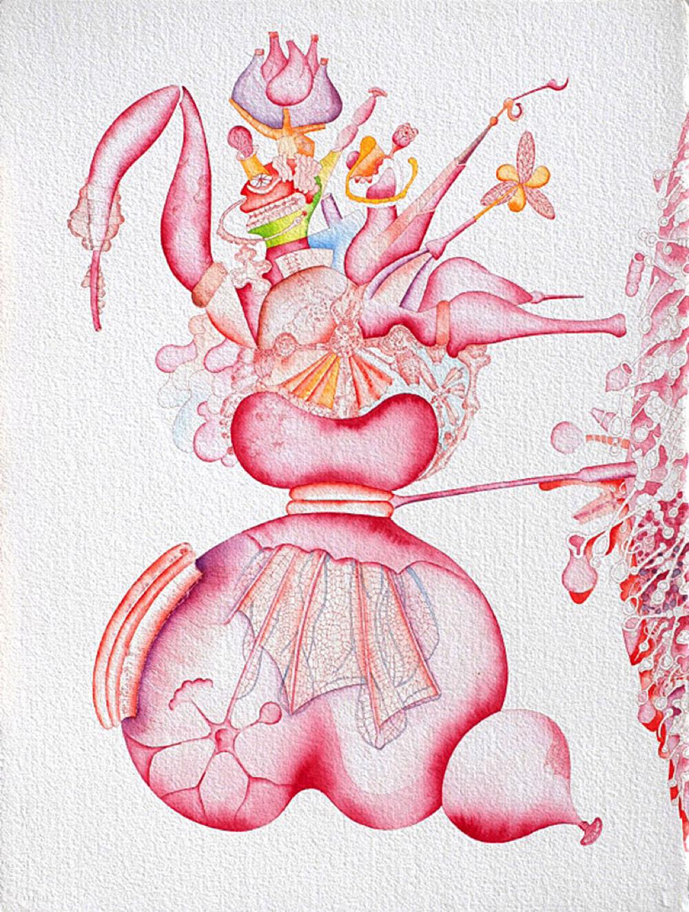 Ways of Impressing by Pradeep Puthoor — Watercolour on paper, 2009