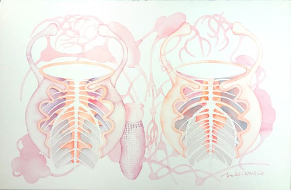 Dissected Bodies by Pradeep Puthoor — Watercolour on paper, 2016