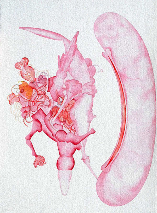 Erotic Landing by Pradeep Puthoor — Watercolour on paper, 2009