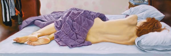 Fanny sleeping backview by Anthony Christian — Oil on board, 2015