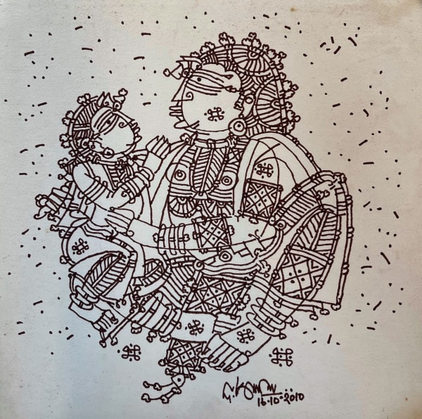Mother and Child by G. Raman — Ink on paper, 2010