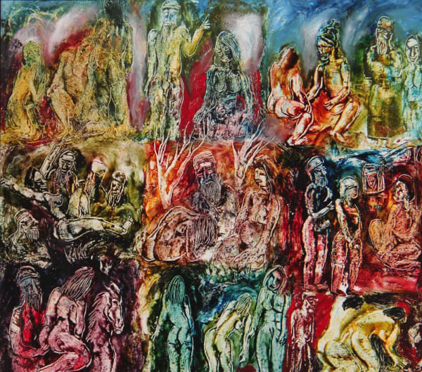 Untitled by Tasaduq Sohail — Oil on board, 