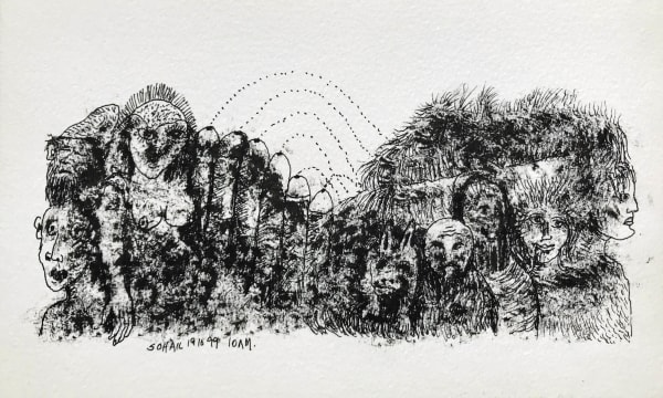untitled by Tasaduq Sohail — Ink on paper, 1999