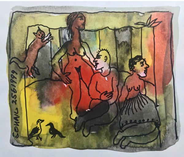 Untitled by Tasaduq Sohail — Watercolour and ink on paper, 1999