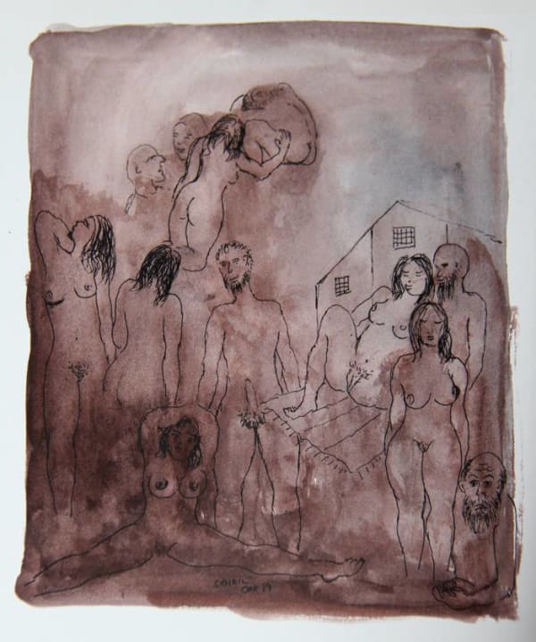 Untitled (studies) by Tasaduq Sohail — Watercolour and ink on paper, 1979