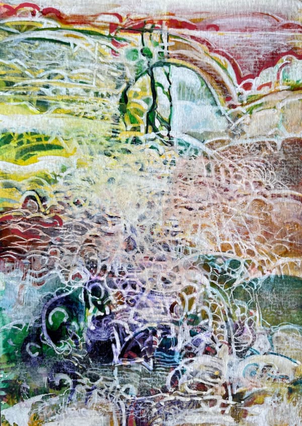 Untitled V by T. Athiveerapandian — Ink and acrylic pen on card, 2024