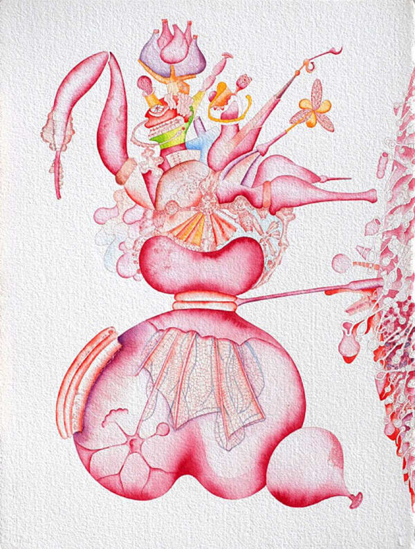 Ways of Impressing by Pradeep Puthoor — Watercolour on paper, 2009