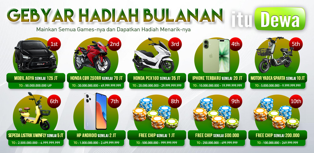 ituDewa Gebyar Hadiah Bulanan