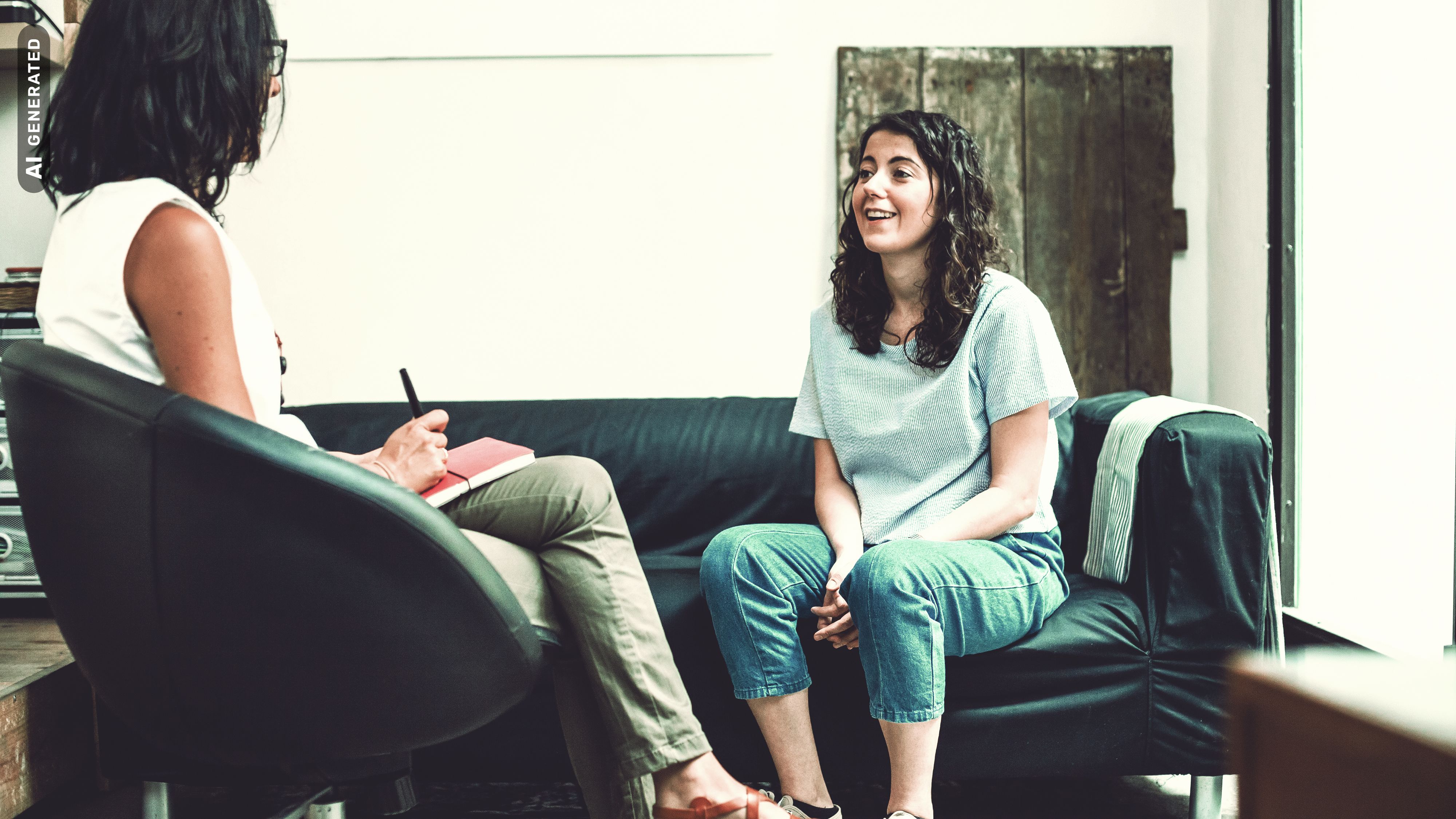 Zwei Frauen bei Therapiesitzung, AI-generated