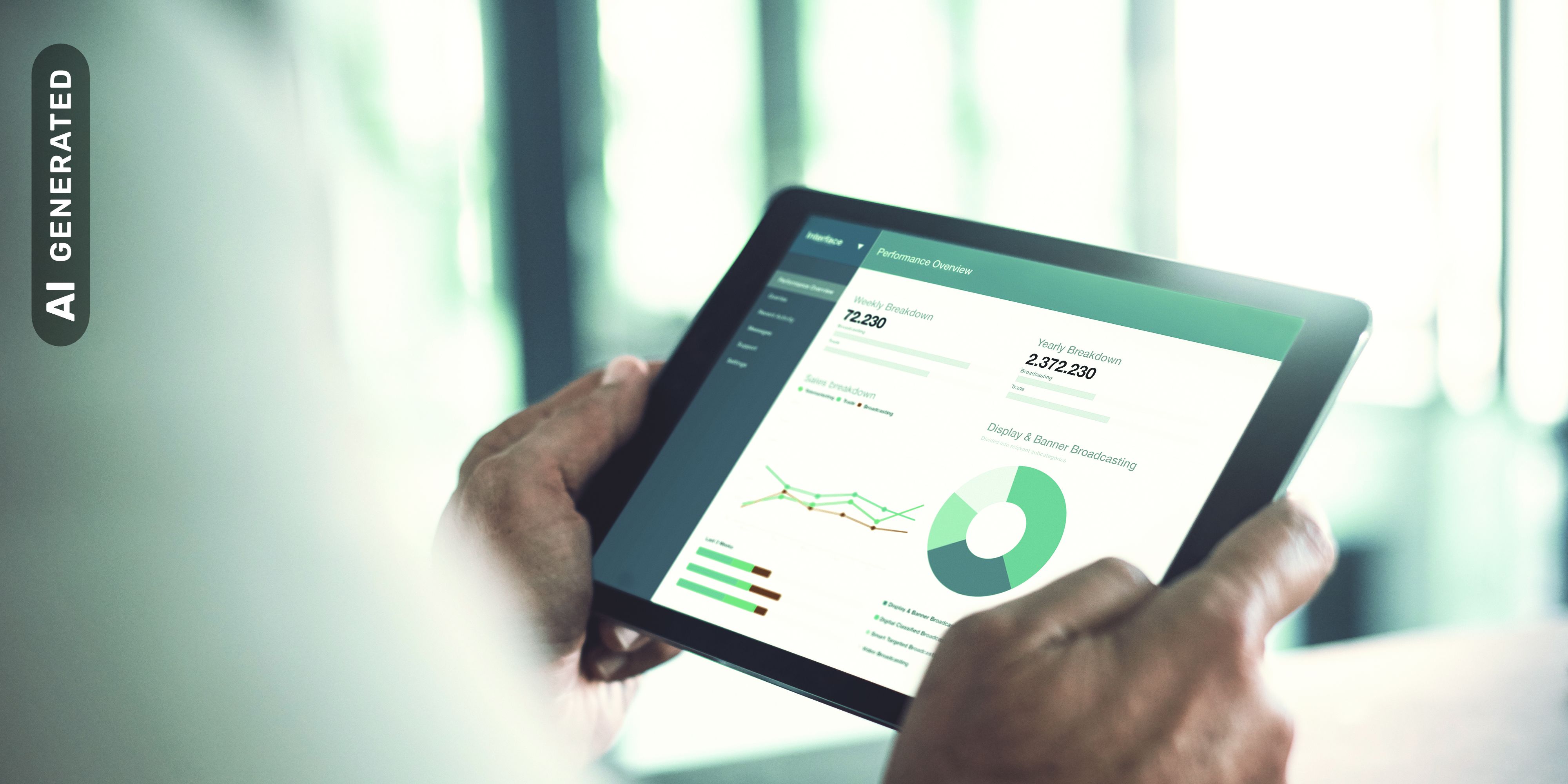 Datenauswertung auf Tablet, AI-generated