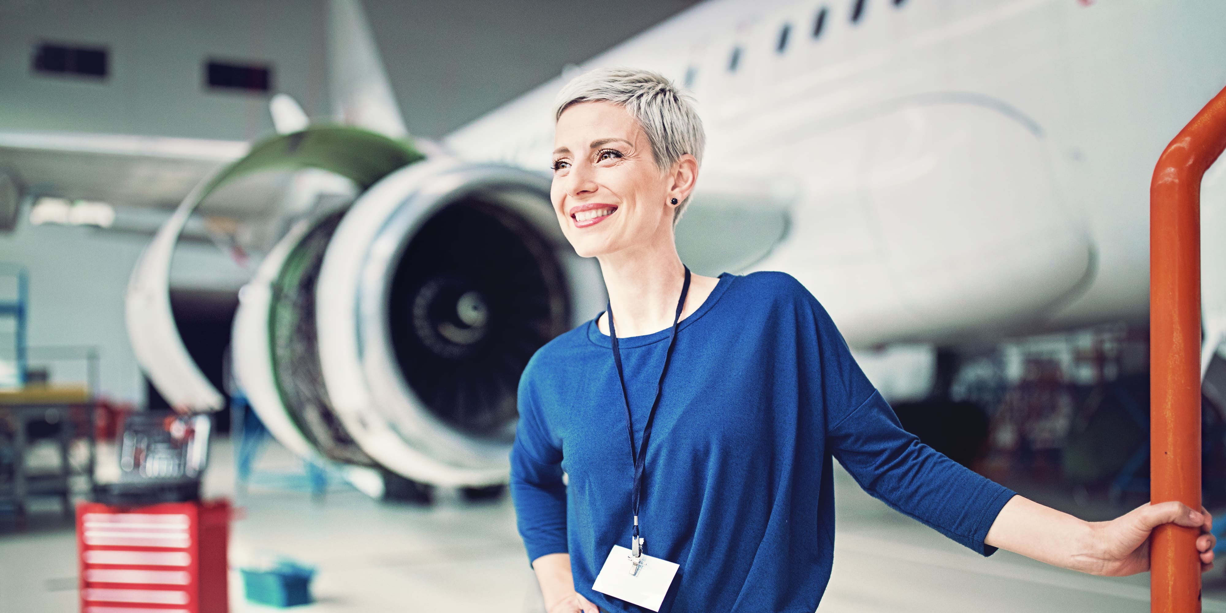 Porträt des Flugzeughangar-Managers