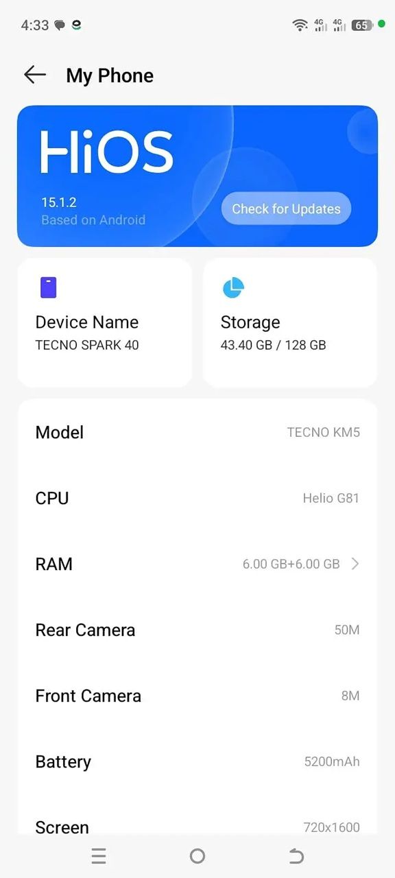 Tecno spark 40