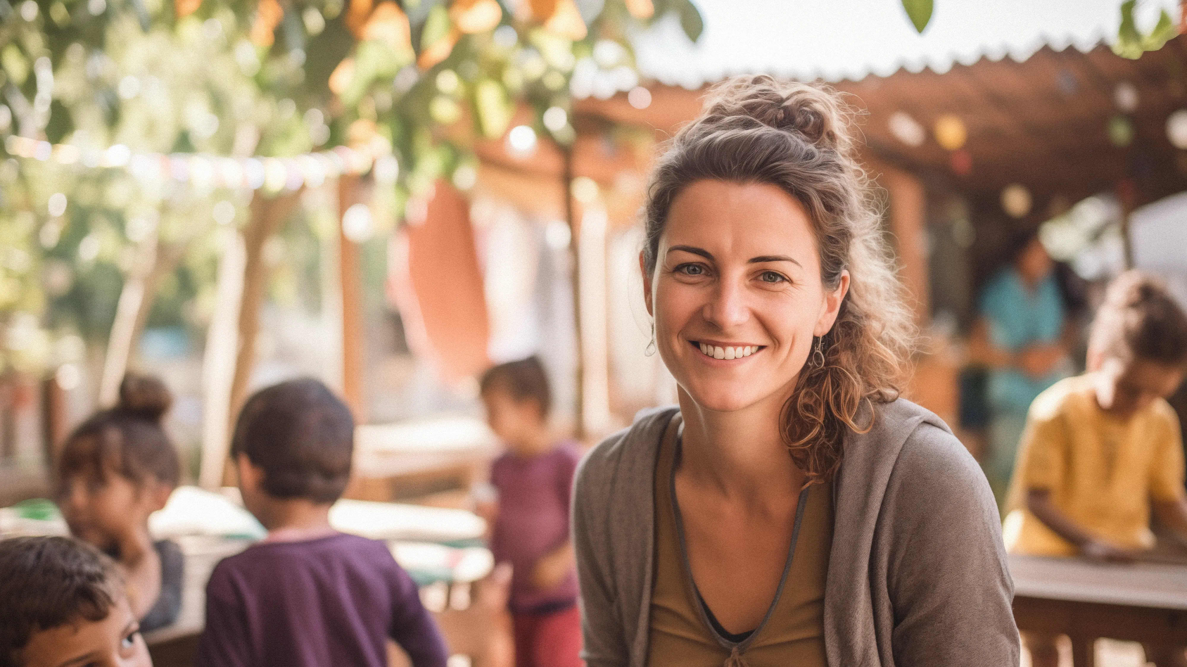 Titelbild für Infoseite "Bachelor Soziale Arbeit mit Schwerpunkt Kinder und Jugendliche": Sozialarbeiterin mit Kindern