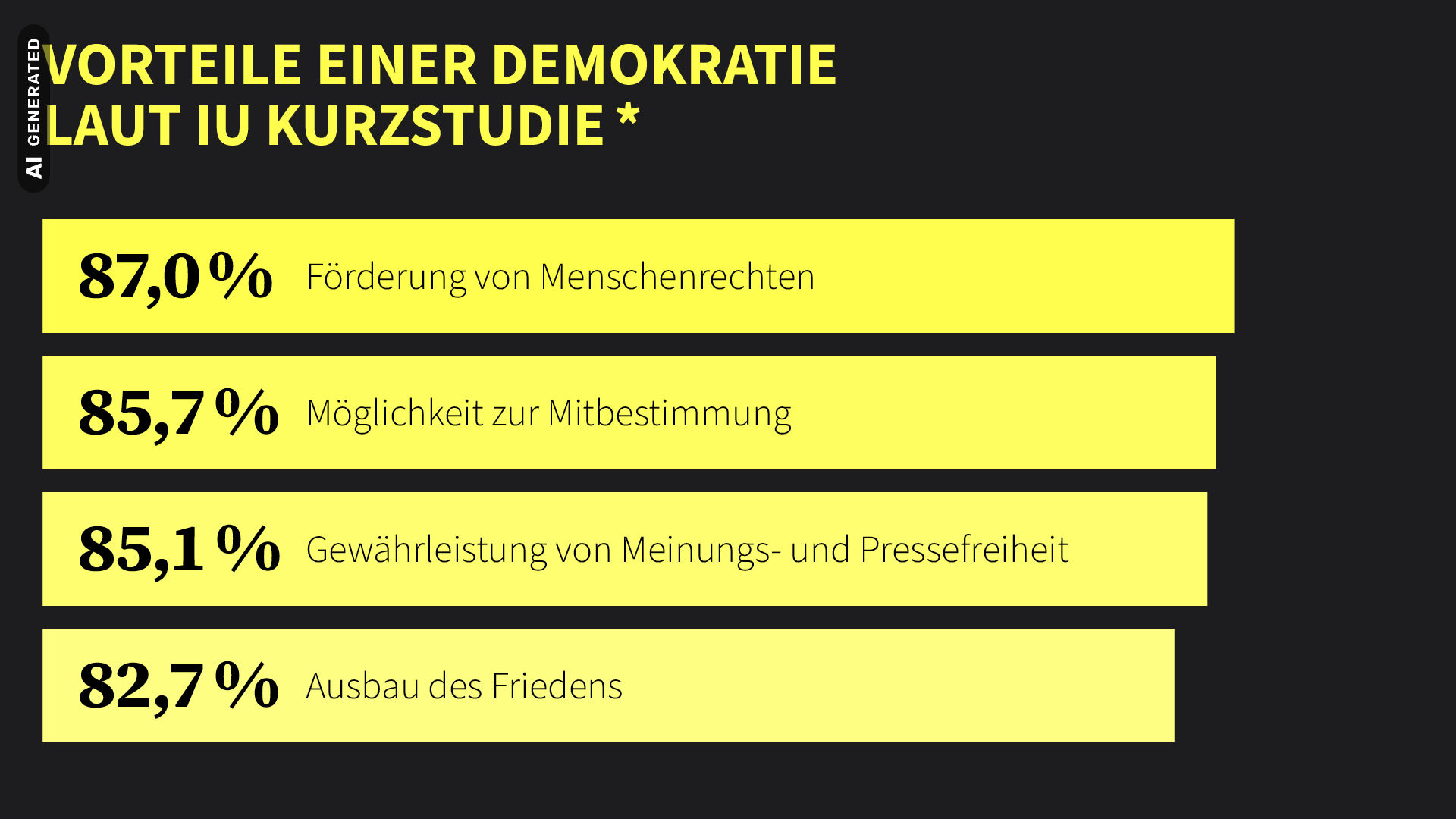 Menschen in Deutschland sehen vielfältige Vorteile in der Demokratie, AI-generated