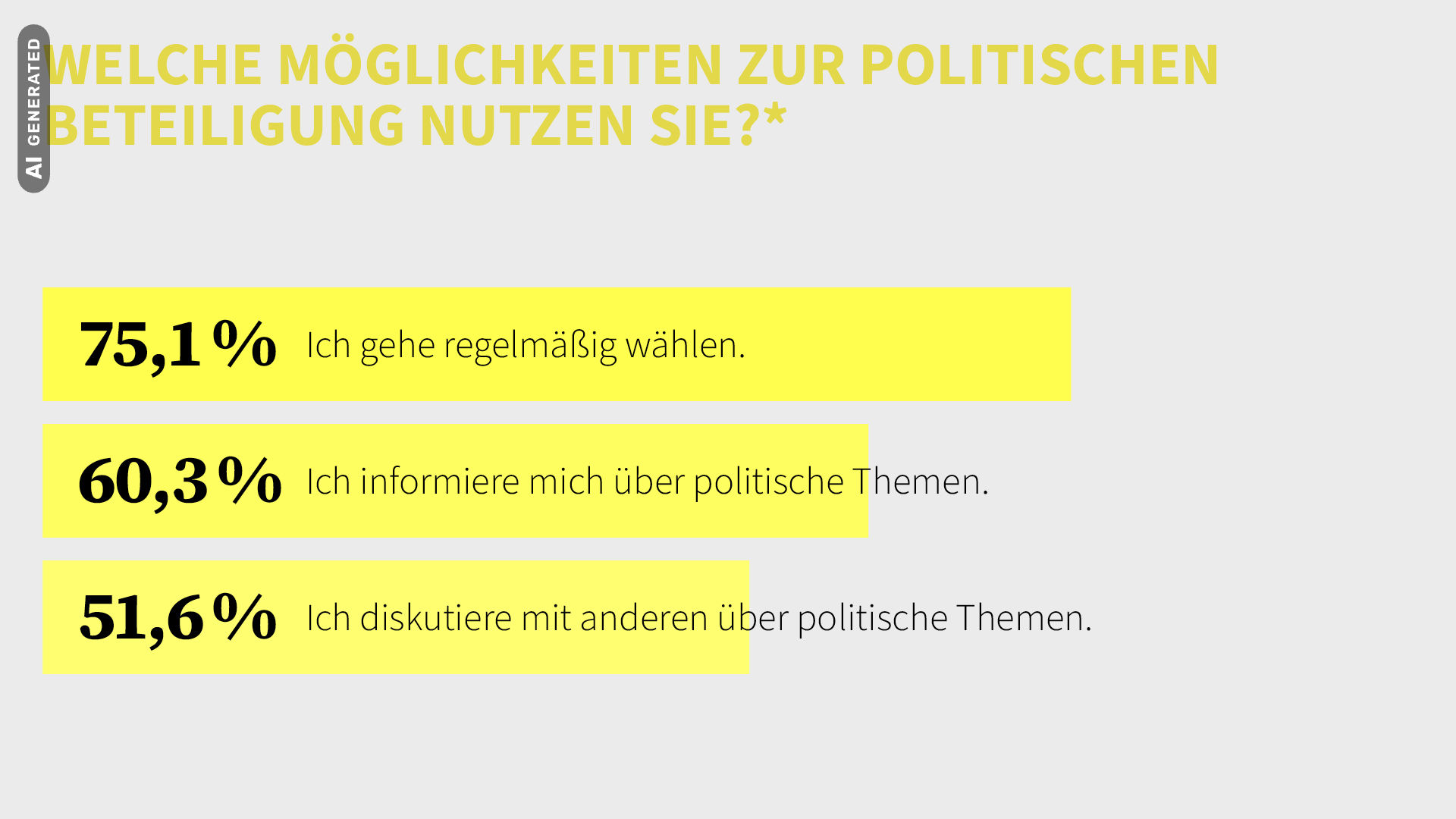 Politische Beteiligung: 75,1 Prozent der Menschen in Deutschland gehen regelmäßig wählen, AI-generated