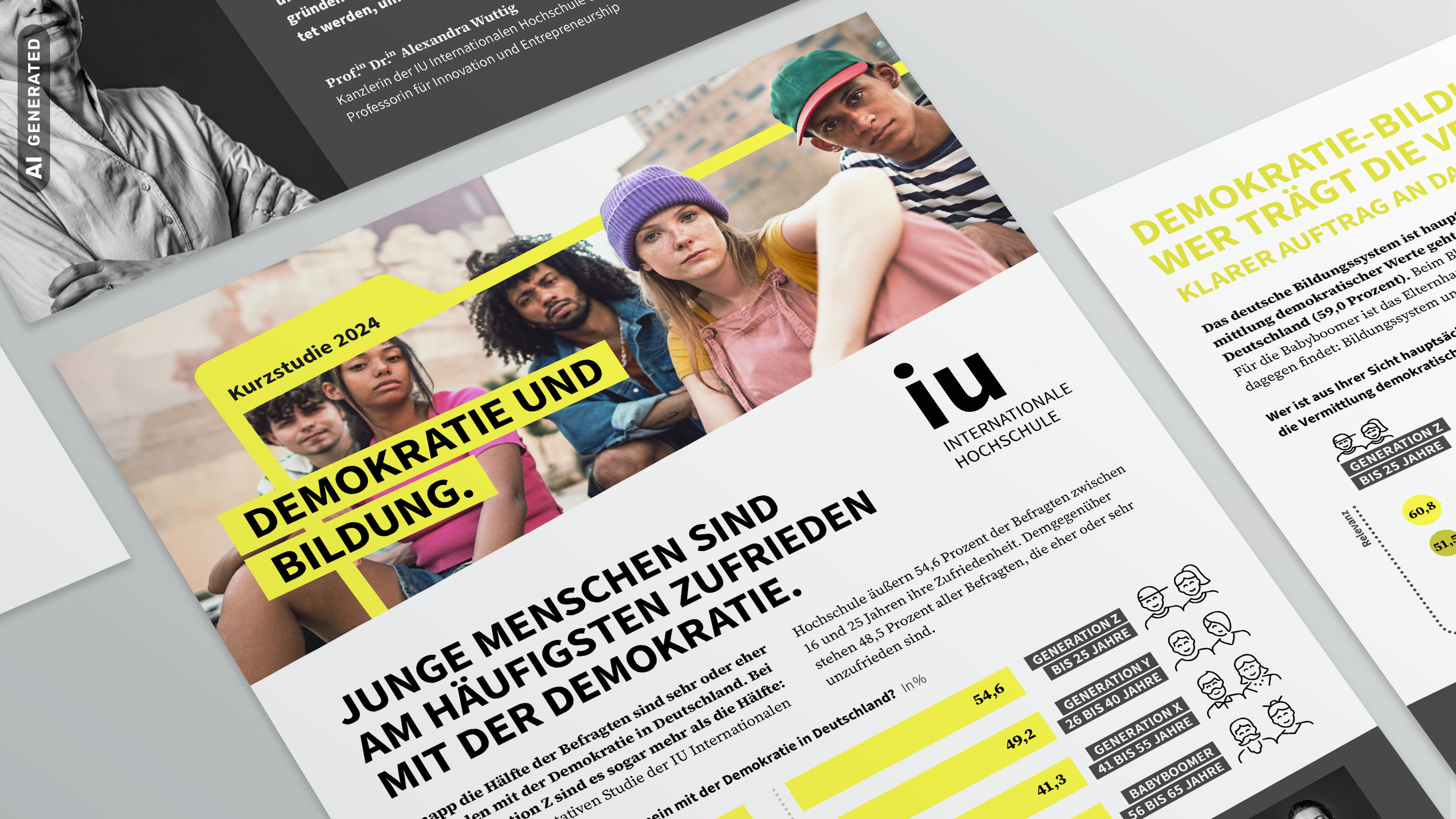 IU Studie zu Demokratie und Demokratiebildung, AI-generated
