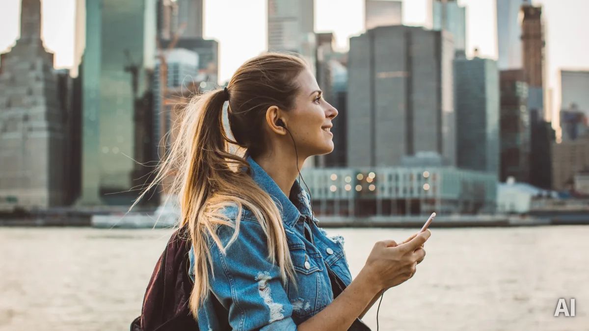 Junge Frau im Auslandssemester, AI-generated