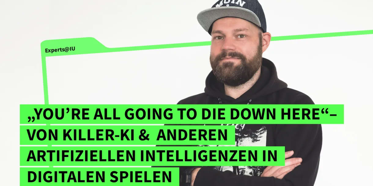 Titelbild zum Vortrag Killer-KI in digitalen Spielen