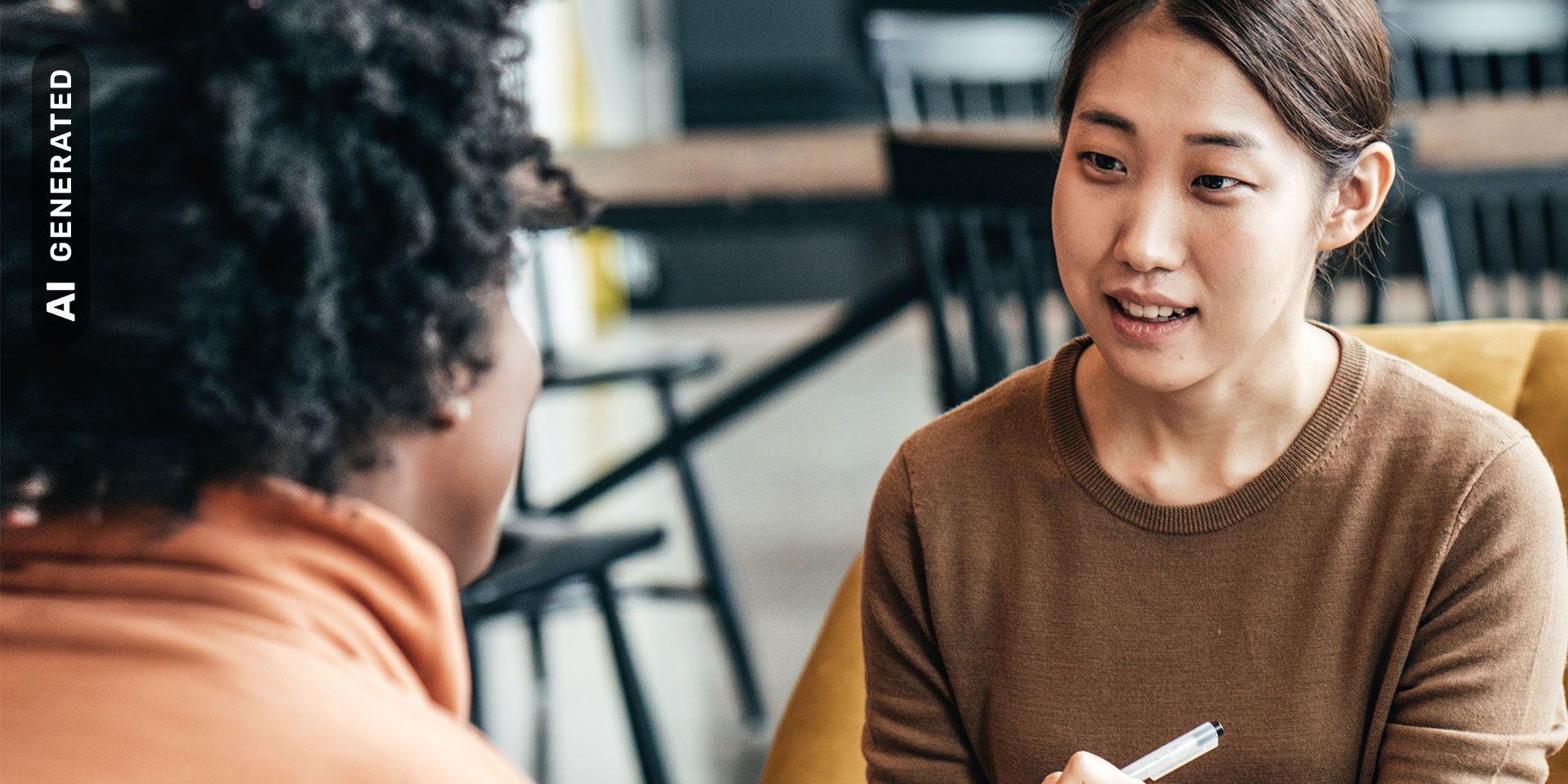 Psychologie studieren ohne Abitur – Studentinnen üben Gesprächssituation, AI-generated