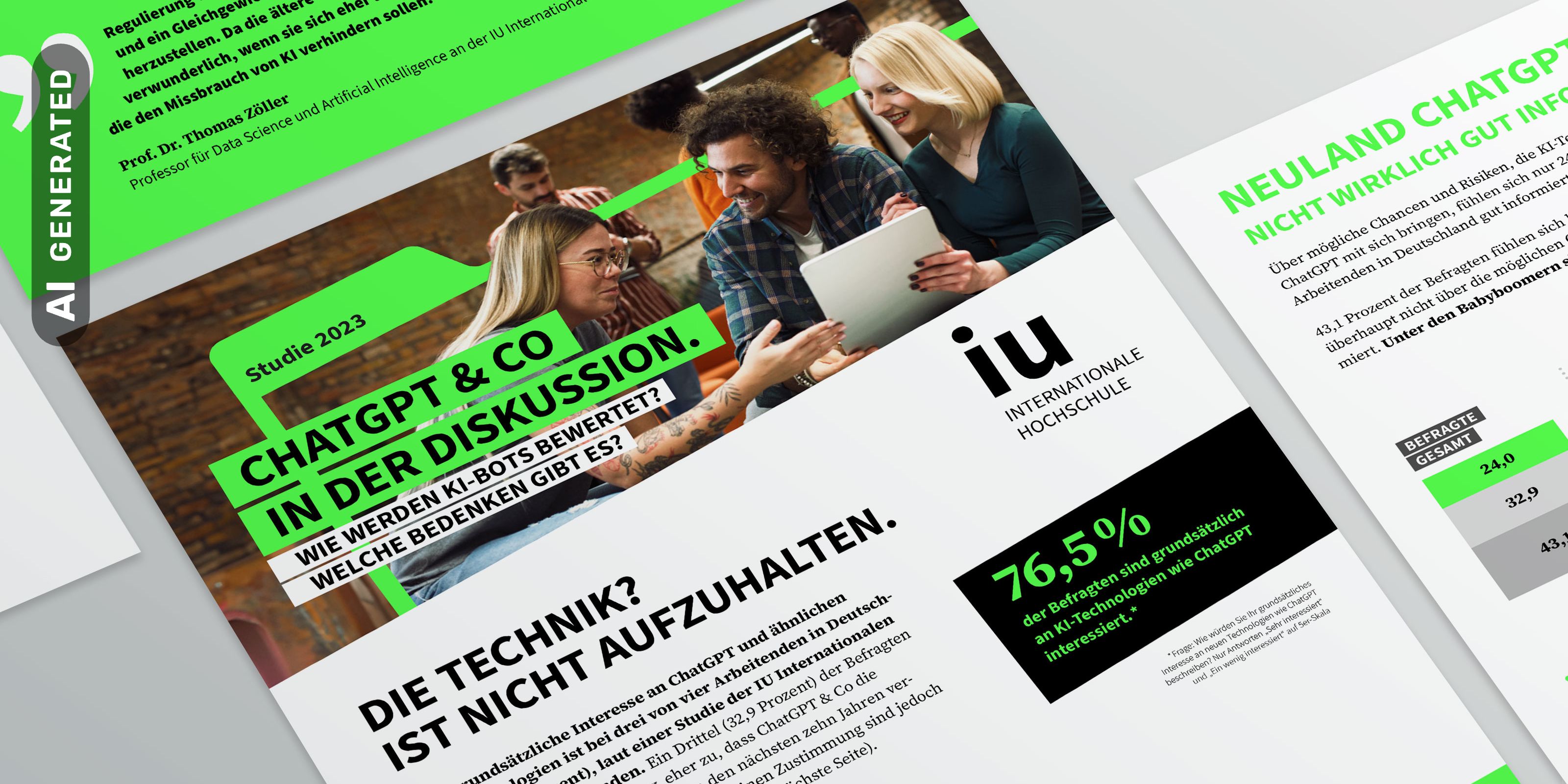 IU Studie ChatGPT & Co in der Diskussion. Wie werden KI-Bots bewertet?, AI-generated