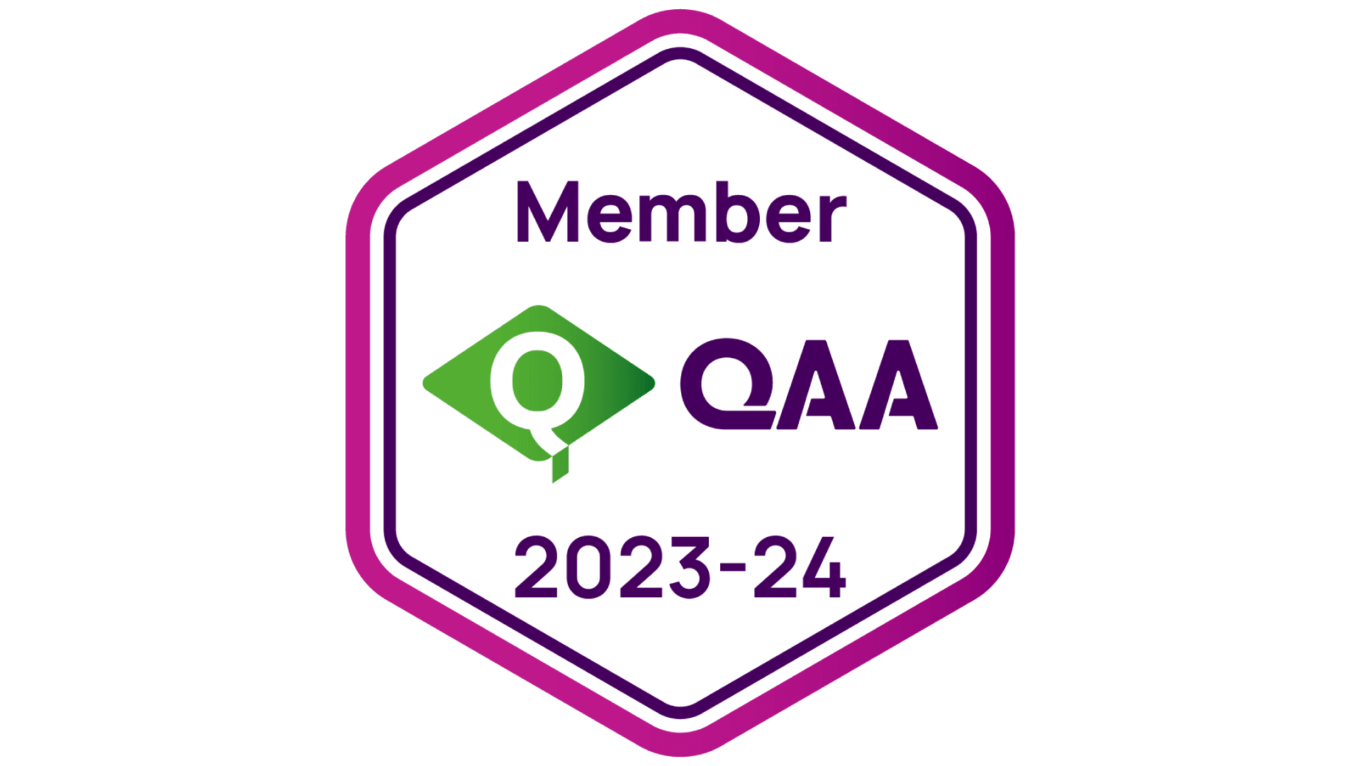 Logo referencing official QAA membership 2023-24