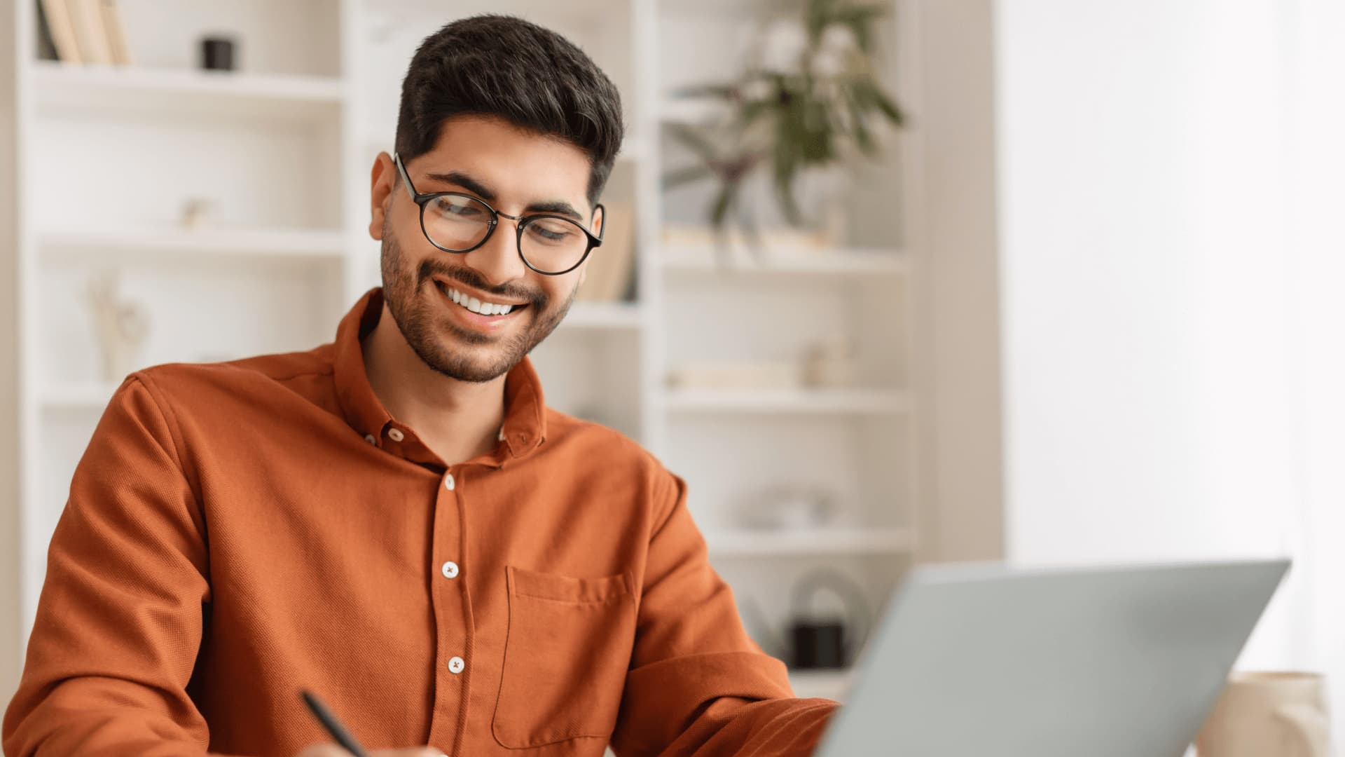 Man starting a degree in January from home