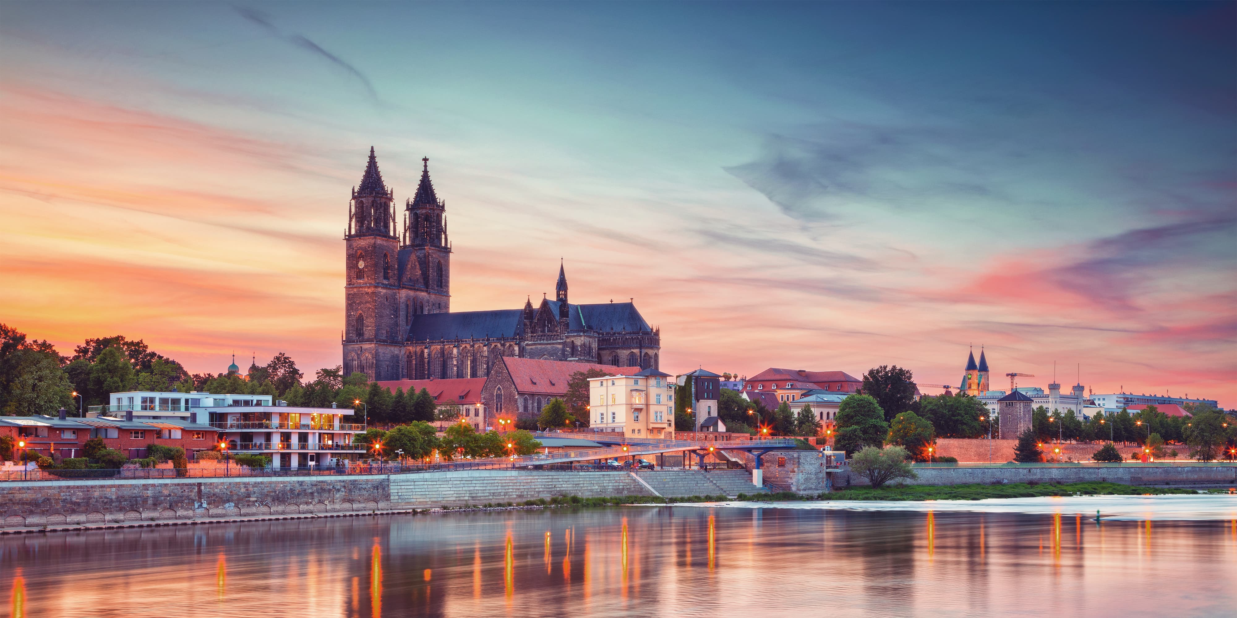 Titelbild auf Studienortseite "duales Studium Magdeburg": Stadtblick