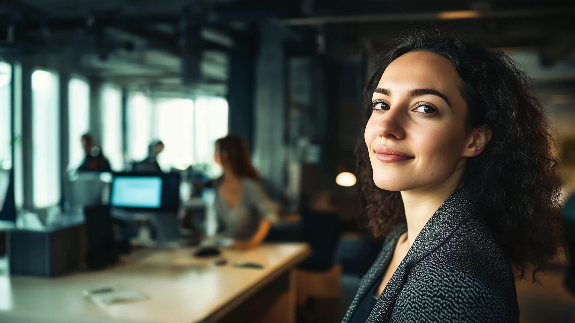 Titelbild zum Artikel "Was macht ein:e Produktmanager:in": Junge Produktmanagerin schaut in die Kamera