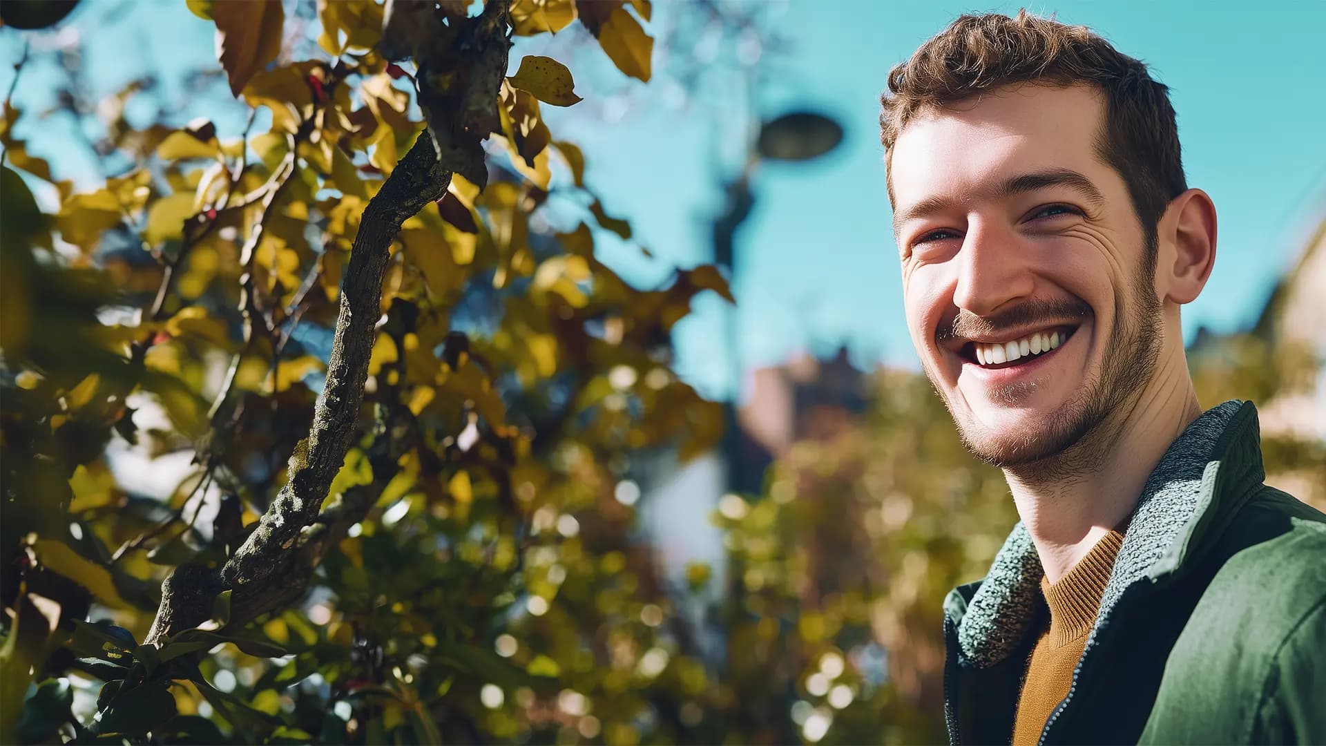 Titelbild zum Artikel "Studieren ohne Abitur mit Ausbildung": Student steht draussen auf dem Campusgelände